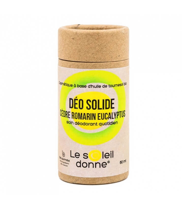 Déodorant Solide en Stick Cèdre Romarin - Soleil Donne (Laboratoire Paysane)