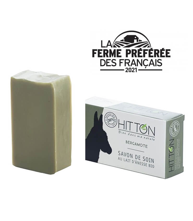 Savon à froid au lait d'anesse Bio Bergamote - La Ferme Hitton (Gers)