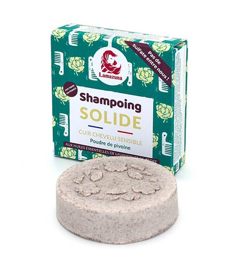 Shampoing solide pour cuir chevelu sensible - Pivoine - Lamazuna