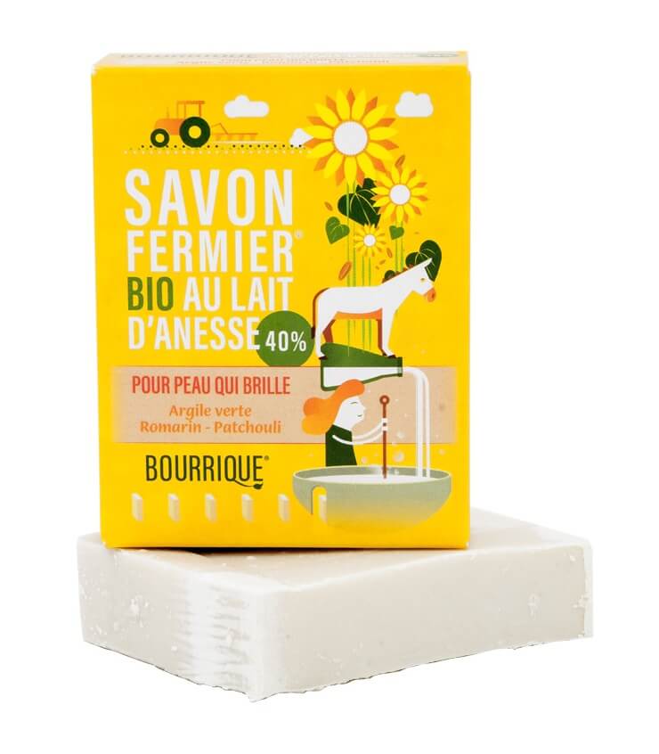Savon Argile Verte 40% lait d'ânesse - Laboratoire Paysane Bourrique