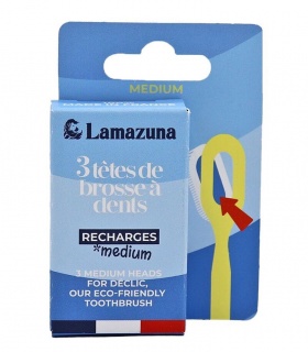 Recharge 3 têtes de brosse à dents Ecologiques Medium Lamazuna