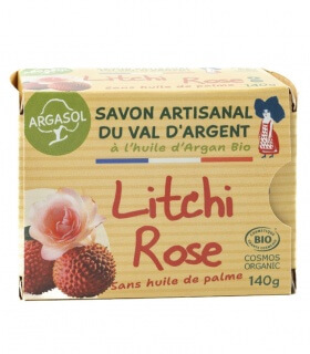Savon Solide Bio Litchi Rose 140g - Argasol