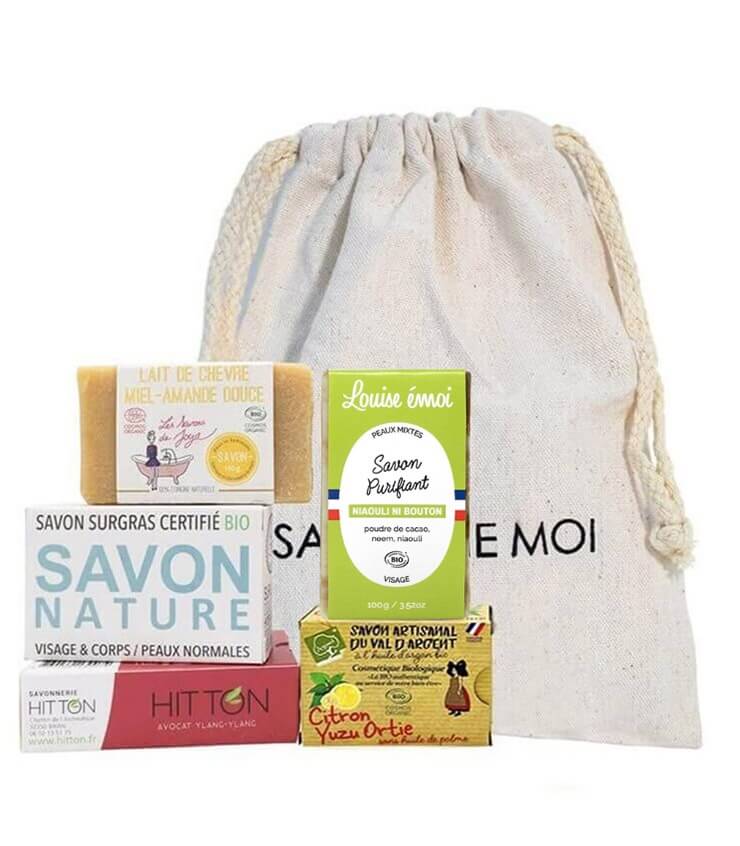 Coffret 5 Savons Naturels saponifiés à froid - cosmétique naturel