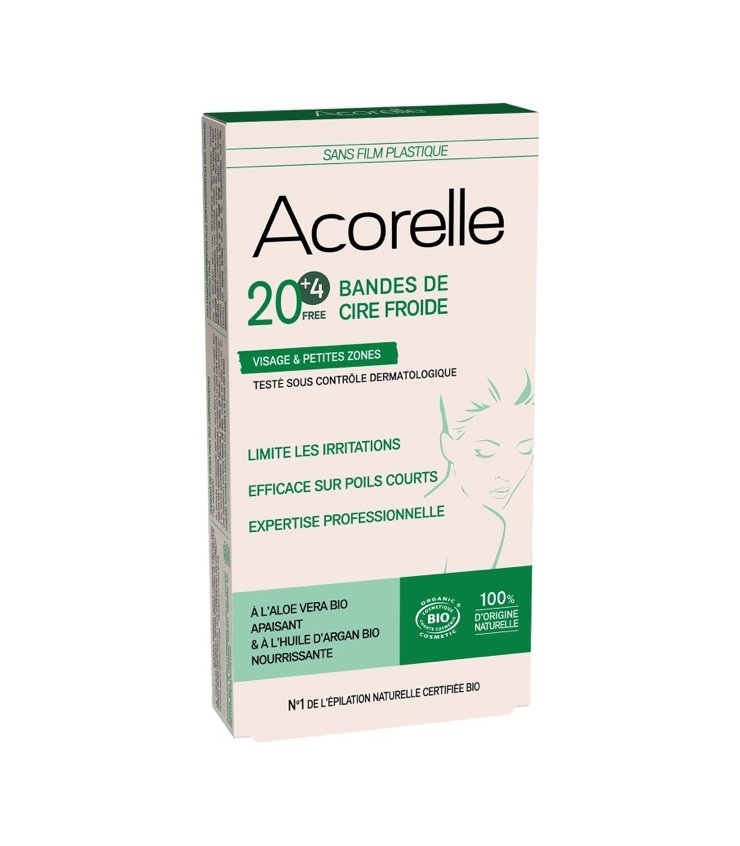 Bandes de Cire Froide BIO Visage x20 - Acorelle